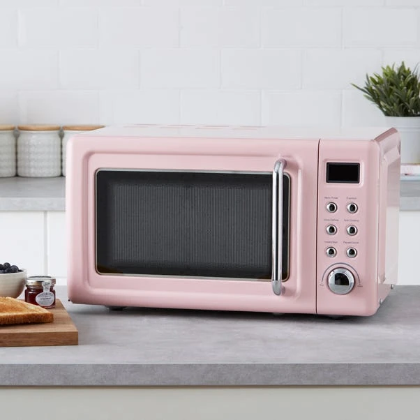 Dunelm Retro 20L 800W Pink Digital Microwave 4 Dunelm Retro 20L 800W Pink Digital Microwave - Image 2