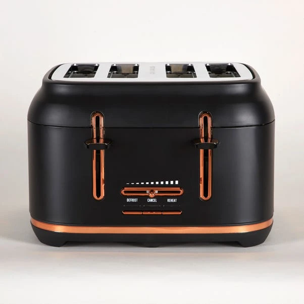 Dunelm 4 Slice Matt Black & Copper Toaster 5 Dunelm 4 Slice Matt Black & Copper Toaster - Image 3
