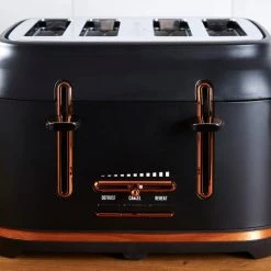 Dunelm 4 Slice Matt Black & Copper Toaster 10 Dunelm 4 Slice Matt Black & Copper Toaster -Furn Shop 1000150237 alt04