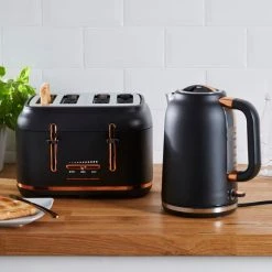 Dunelm 4 Slice Matt Black & Copper Toaster 11 Dunelm 4 Slice Matt Black & Copper Toaster -Furn Shop 1000150237 alt05