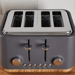 Dunelm Contemporary 4 Slice Matt Grey Toaster -Furn Shop 1000155923 alt03