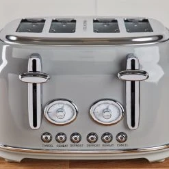 Dunelm Retro 4 Slice Grey Toaster -Furn Shop 1000155927 alt03