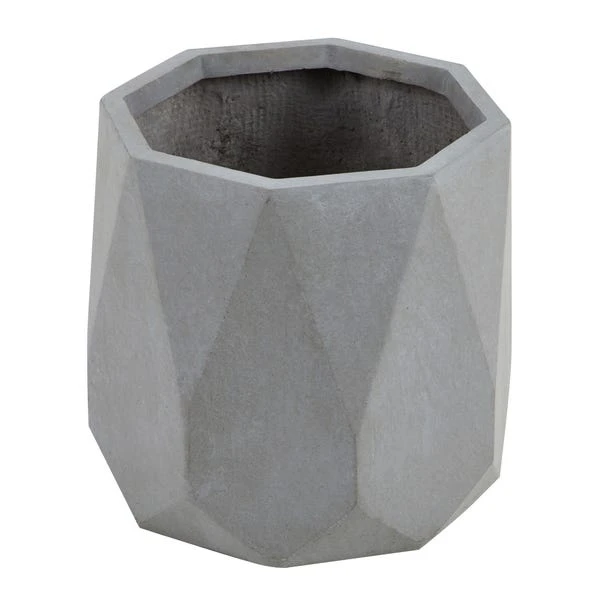 Dunelm Fibre Clay Geometric Grey Planter 4 Dunelm Fibre Clay Geometric Grey Planter - Image 2