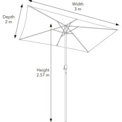 Dunelm 3m Grey Rectangular Crank Parasol -Furn Shop 1000159352 alt09