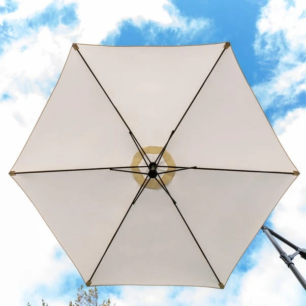 Dunelm 3m Cream Cantilever Parasol 4 Dunelm 3m Cream Cantilever Parasol - Image 2
