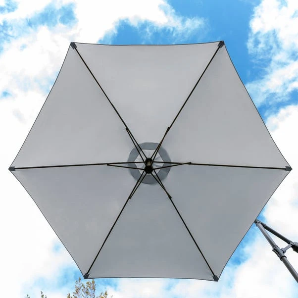 Dunelm 3m Elements Grey Cantilever Parasol 4 Dunelm 3m Elements Grey Cantilever Parasol - Image 2