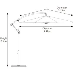 Dunelm 3m Elements Grey Cantilever Parasol 7 Dunelm 3m Elements Grey Cantilever Parasol -Furn Shop 1000159359 alt09