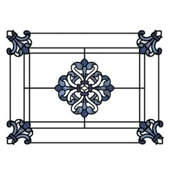 InHome Blue Medici Static Stained Glass Decal -Furn Shop 1000161885 alt02
