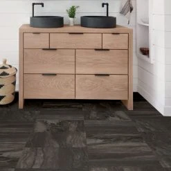 Raven Black Self Adhesive Floor Tiles 11 Raven Black Self Adhesive Floor Tiles -Furn Shop 1000168326 alt04