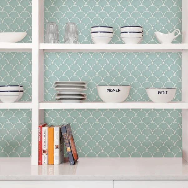 Fine Décor Wallpaper Shell Blue Self Adhesive Backsplash Tiles 5 Fine Décor Wallpaper Shell Blue Self Adhesive Backsplash Tiles - Image 3
