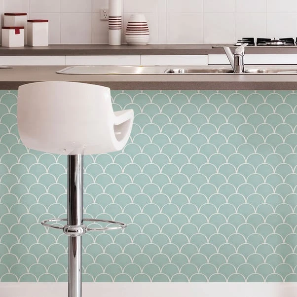 Fine Décor Wallpaper Shell Blue Self Adhesive Backsplash Tiles 6 Fine Décor Wallpaper Shell Blue Self Adhesive Backsplash Tiles - Image 4
