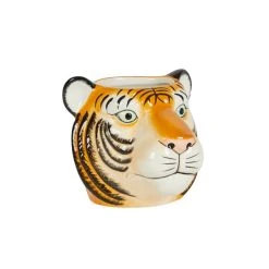 Dunelm Ceramic Tiger Head Pot 12cm -Furn Shop 1000182403 alt03