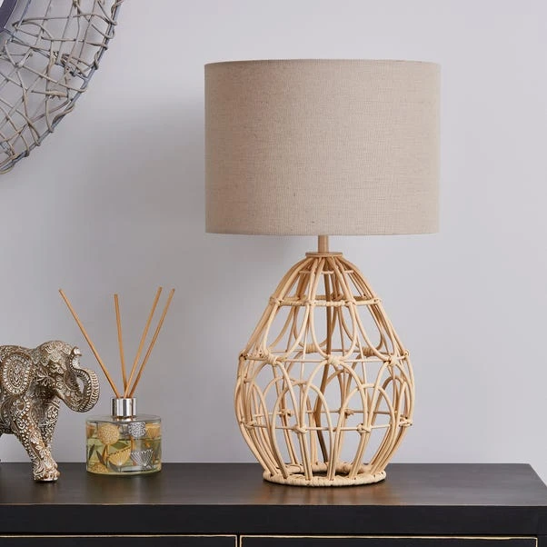 Dunelm Decorative Cane Table Lamp 4 Dunelm Decorative Cane Table Lamp - Image 2