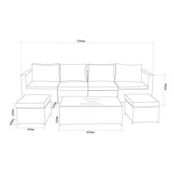 Dunelm Cancun 4 Seater Rattan Grey Modular Sofa Set -Furn Shop 1000183657 alt04