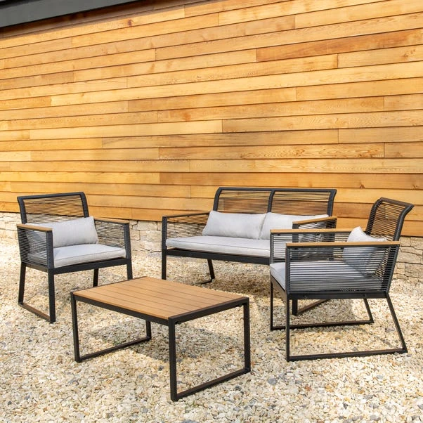 Elements 4 Seater Black Rope Conversation Set 4 Elements 4 Seater Black Rope Conversation Set - Image 2