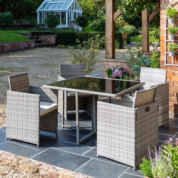 Dunelm St Lucia 4 Seater Grey Cube Dining Set 4 Dunelm St Lucia 4 Seater Grey Cube Dining Set - Image 2