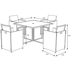 Dunelm St Lucia 4 Seater Grey Cube Dining Set 9 Dunelm St Lucia 4 Seater Grey Cube Dining Set -Furn Shop 1000183785 alt09