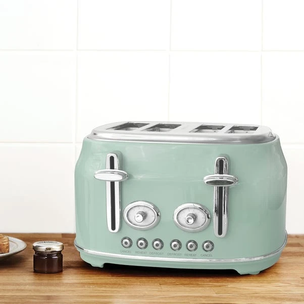 Dunelm Retro Seafoam 4 Slice Toaster 3 Dunelm Retro Seafoam 4 Slice Toaster