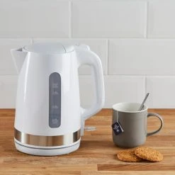 Dunelm 1.7L 3kW Plastic White Kettle