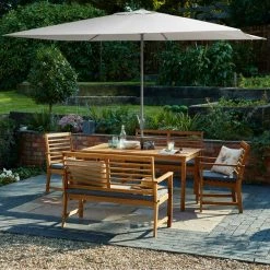 Dunelm 3m Grey Rectangular Crank Parasol