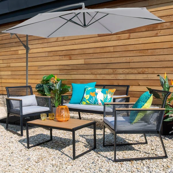 Dunelm 3m Elements Grey Cantilever Parasol 3 Dunelm 3m Elements Grey Cantilever Parasol