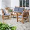 Dunelm Honolulu 4 Seater Wooden Conversation Set -Furn Shop 30675387