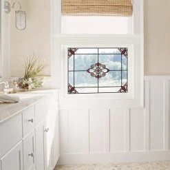 InHome Red Westwood Static Stained Glass Decal