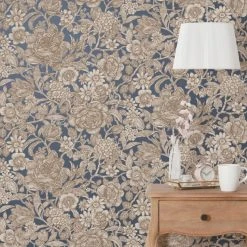 Dunelm Wild Garden Navy Wallpaper