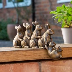 Dunelm 5 Bronze Rabbit Garden Ornament