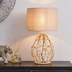 Dunelm Decorative Cane Table Lamp
