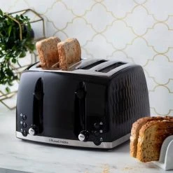 Russell Hobbs Honeycomb 4 Slice Toaster Black
