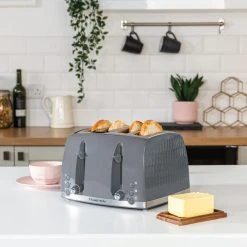 Russell Hobbs Honeycomb 4 Slice Toaster Grey 10 Russell Hobbs Honeycomb 4 Slice Toaster Grey -Furn Shop 30713880 alt02