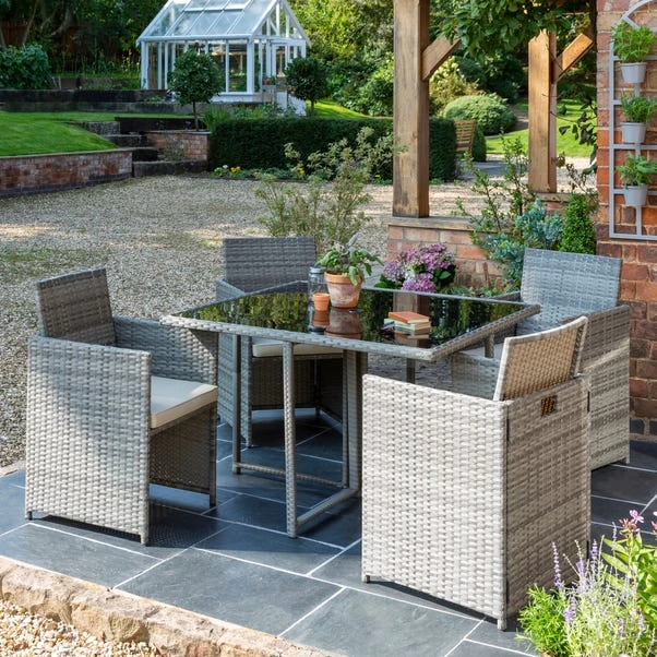 Dunelm St Lucia 4 Seater Grey Cube Dining Set 3 Dunelm St Lucia 4 Seater Grey Cube Dining Set