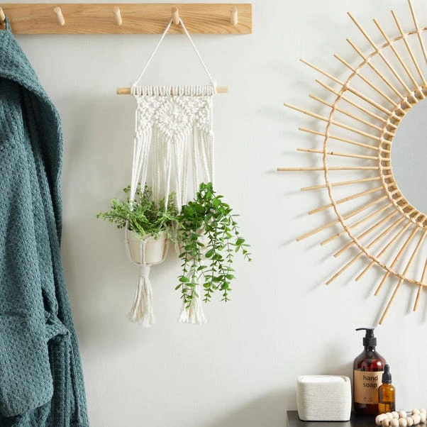 Dunelm Hanging Macrame Double Planter 3 Dunelm Hanging Macrame Double Planter