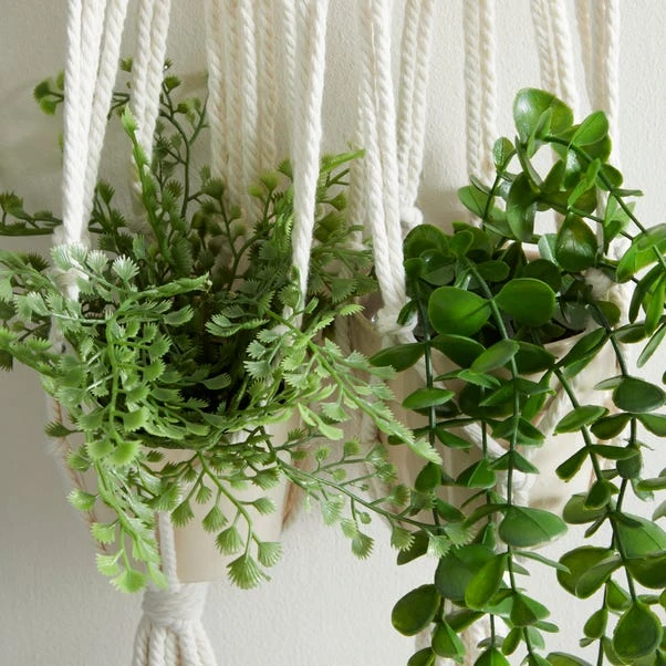 Dunelm Hanging Macrame Double Planter 5 Dunelm Hanging Macrame Double Planter - Image 3