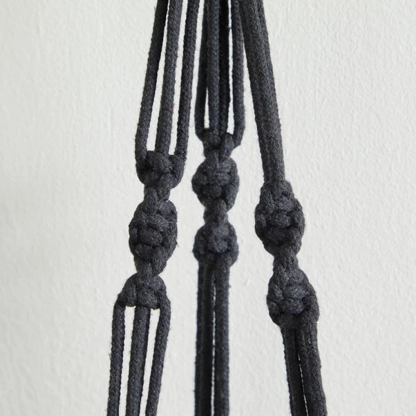 Dunelm Black Hanging Ceramic Pot With Macrame 7 Dunelm Black Hanging Ceramic Pot With Macrame - Image 5