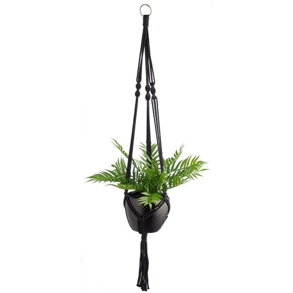 Dunelm Black Hanging Ceramic Pot With Macrame 8 Dunelm Black Hanging Ceramic Pot With Macrame - Image 6