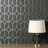 Fine Décor Wallpaper Platinum Rosco Trellis Charcoal Foil Wallpaper 1 Fine Décor Wallpaper Platinum Rosco Trellis Charcoal Foil Wallpaper -Furn Shop 30747094