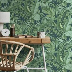 Fine Décor Wallpaper Tropical Navy Maui Wallpaper -Furn Shop 30747096 alt04