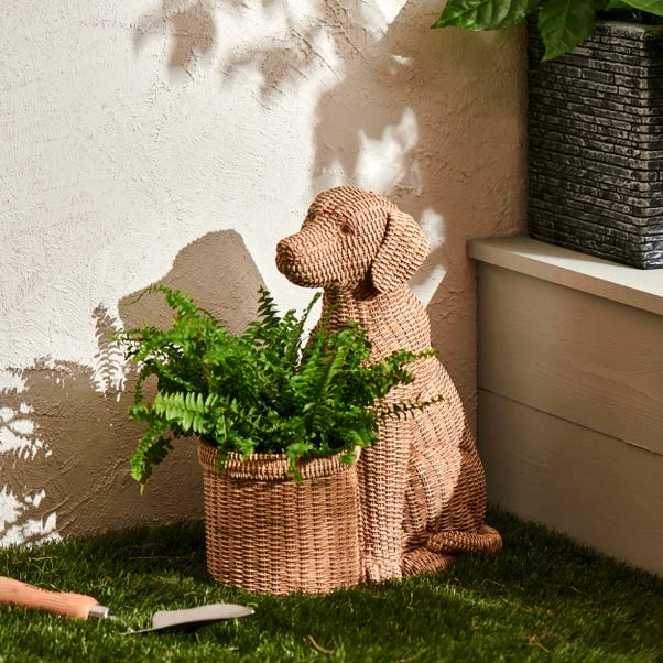 Dunelm Rattan Effect Labrador Planter 3 Dunelm Rattan Effect Labrador Planter