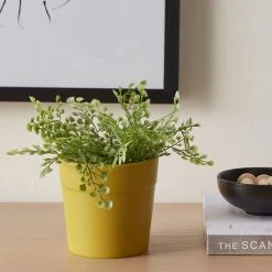 Dunelm Ceramic Plant Pot Yellow Small