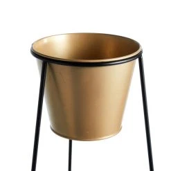 Dunelm Metal Plant Stand With Gold Pot -Furn Shop 30752247 alt02