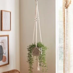 Dunelm Macrame Cream Plant Hanger