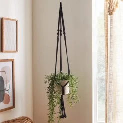Dunelm Macrame Black Plant Hanger