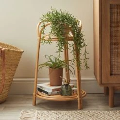 Dunelm Pretty Boho Bent Cane Plant Stand