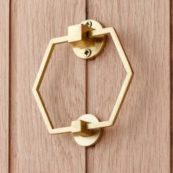 Dunelm Hexagon Brushed Gold Door Knocker