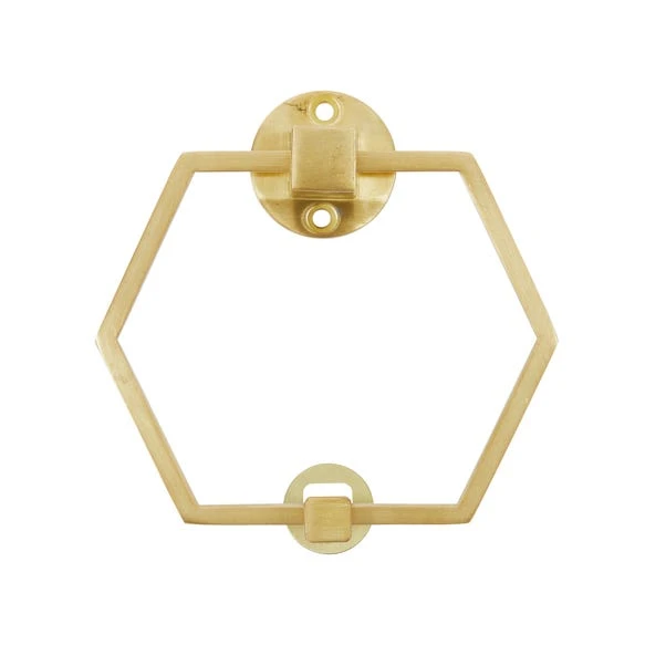 Dunelm Hexagon Brushed Gold Door Knocker 5 Dunelm Hexagon Brushed Gold Door Knocker - Image 3