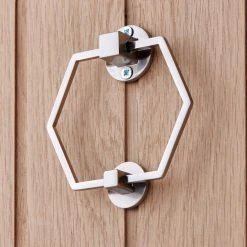 Dunelm Hexagon Brushed Chrome Door Knocker -Furn Shop 30756555 alt01