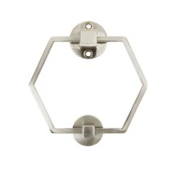 Dunelm Hexagon Brushed Chrome Door Knocker -Furn Shop 30756555 alt02
