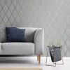 Platinum Rosco Foil Wave Silver Wallpaper -Furn Shop 30756993